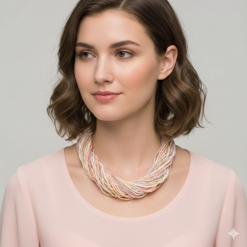 Multicolor Pastel Beaded Necklace